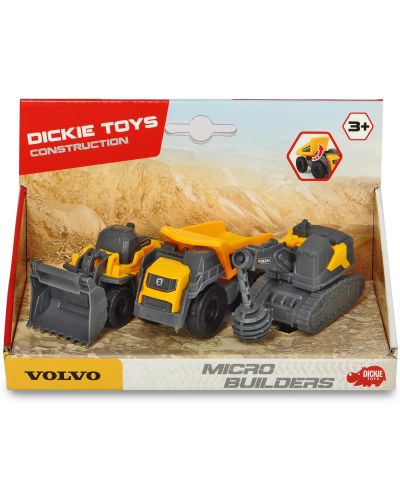 Микро строителни машини Dickie - Volvo, комплект 1 - 1