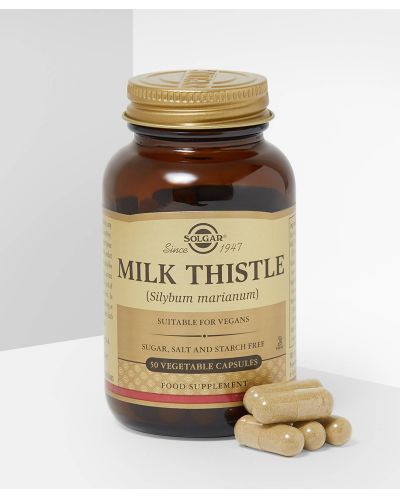 Milk Thistle, 50 растителни капсули, Solgar - 2