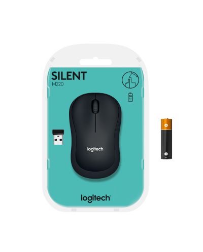 Мишка Logitech - M220 Silent, оптична, безжична, черна - 9