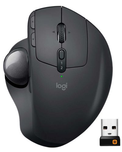 Мишка Logitech - MX Ergo, оптична, безжична, сива - 1