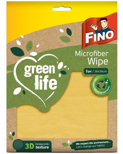 Микрофибърна кърпа Fino - Green Life, 36 х 36 cm - 1