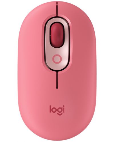Мишка Logitech - POP, оптична, безжична, розова - 1