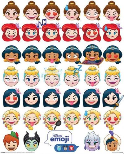 Мини плакат Pyramid Disney: Disney Emoji - Princess Emotions - 1