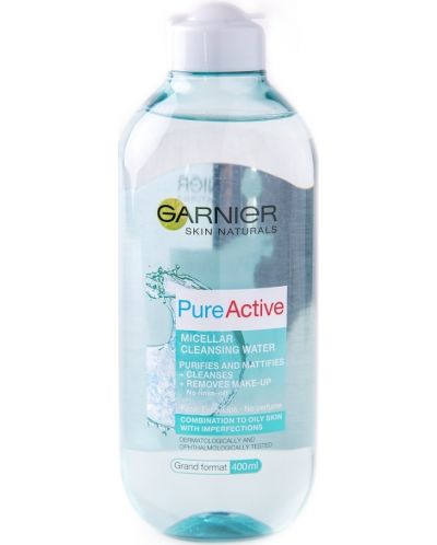 Garnier Skin Naturals Мицеларна вода Pure Active, 400 ml - 1