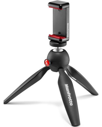 Мини статив Manfrotto - PIXI Smart + държач за смартфон, черен - 1