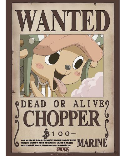 Мини плакат GB eye Animation: One Piece - Chopper Wanted Poster (Series 1) - 1