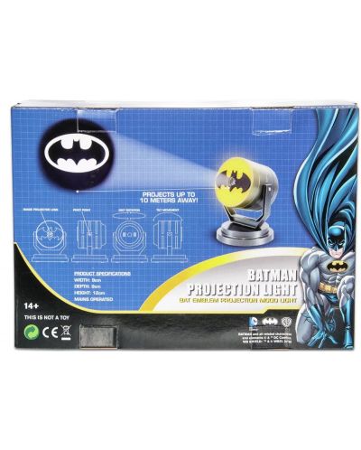 Мини прожектираща лампа Fizz Creations DC Comics: Batman - Bat Signal, 12 cm + UK към EU преходник - 4