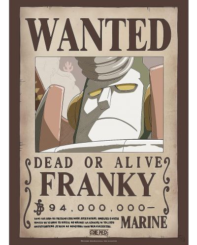 Мини плакат GB eye Animation: One Piece - Franky Wanted Poster - 1