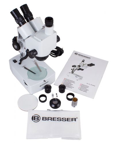 Микроскоп Bresser - Advance ICD 10–160x, бял - 2