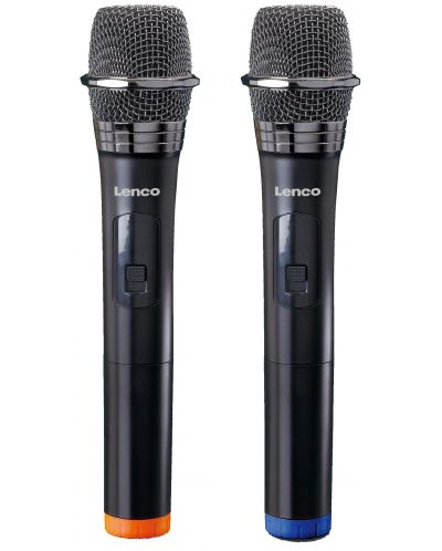 Микрофони Lenco - MCW-020BK, безжични, 2 бр., черни - 1