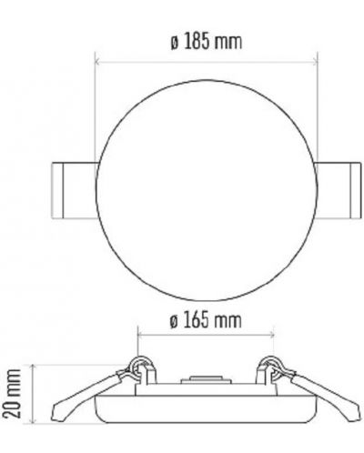 Мини LED панел за вграждане Emos - ZV1152, IP65, 19W, 220V, 4000K, 1700lm, бял - 2