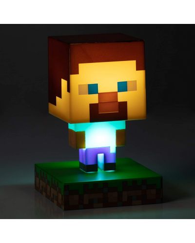 Лампа Paladone Games: Minecraft - Steve Icon - 2