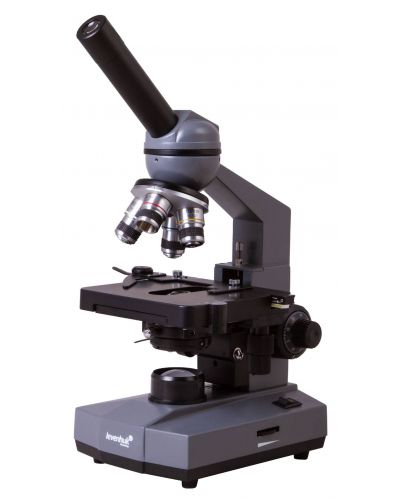 Микроскоп Levenhuk - 320 BASE, монокулярен, сив/черен - 1
