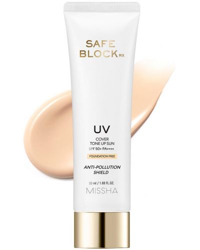 Missha Тониран слънцезащитен крем Safe Block RX Cover Tone Up, SPF50+, 50 ml - 2