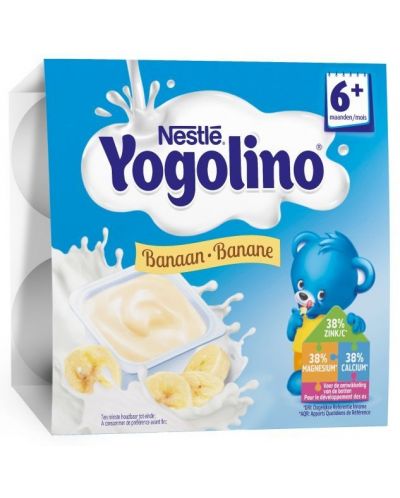 Млечен десерт Nestle Yogolino - Банан, 4 броя, 100 g - 1