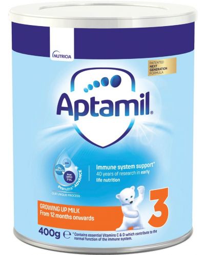Мляко за малки деца Aptamil - Pronutra 3, 400 g - 1