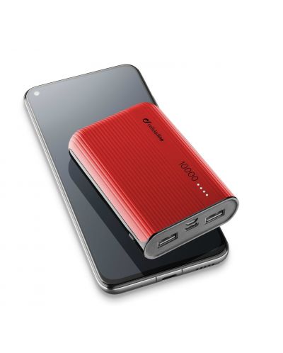 Портативна батерия Cellularline - PowerTank, 10000 mAh, червена - 2