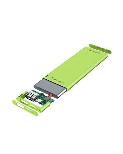 Портативна батерия Cellularline - FreePower Slim, 3000 mAh, зелена - 3