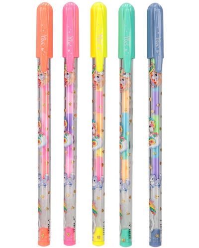 Многоцветни гел химикалки Ylvi - 5 броя - 1