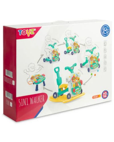 Многофункционална проходилка 5 в 1 Caretero Toyz - Turquise  - 7