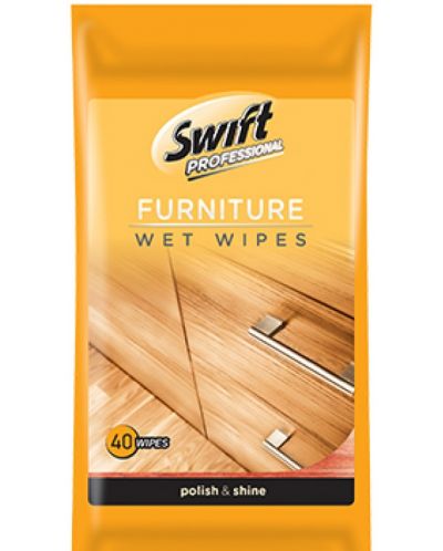 Мокри кърпи за почистване на мебели Swift - Polish & Shine, 40 броя - 1