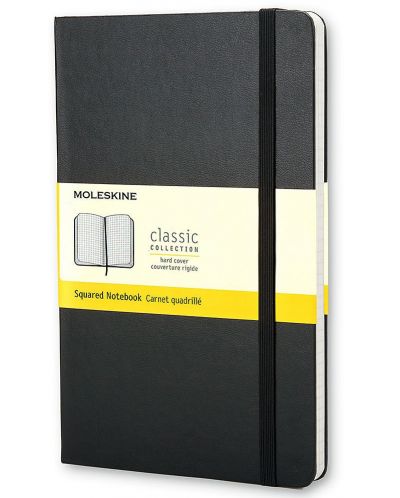 Тефтер с твърди корици Moleskine Classic – Черен, листа на квадратчета - 1