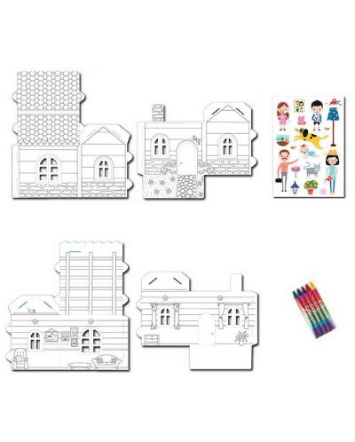 Творчески комплект Apli - Моята малка къща, сглоби и оцвети - 2