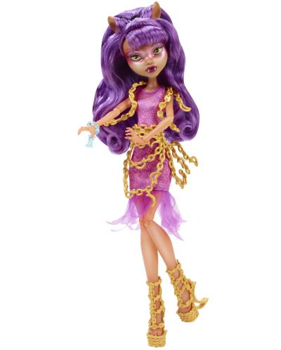 Кукла Mattel Monster High Haunted: Клаудин Улф с лилава коса - 1