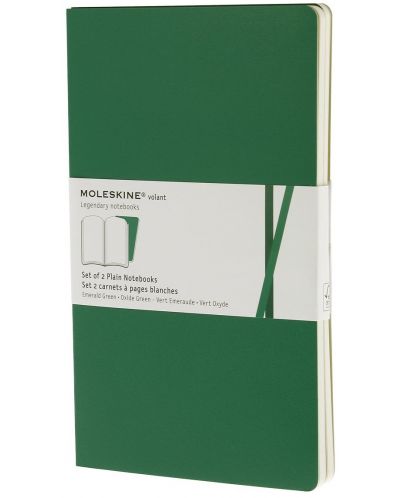 Комплект тефтери Moleskine Volant Notebook – Зелен, бели листа - 1