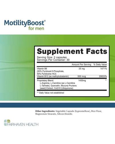 Motility Boost, 60 капсули, Fairhaven Health - 3