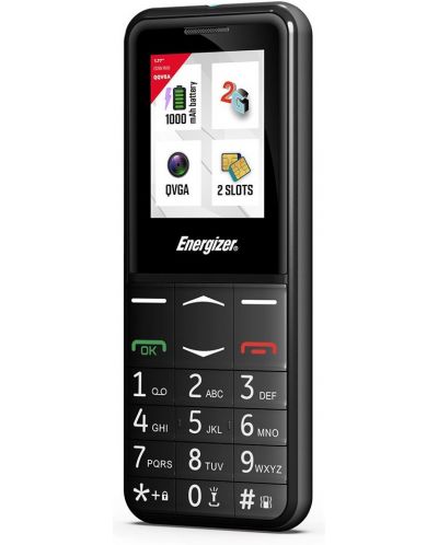 Мобилен телефон Energizer - E4, 1.77'', 32MB/32MB, черен - 2
