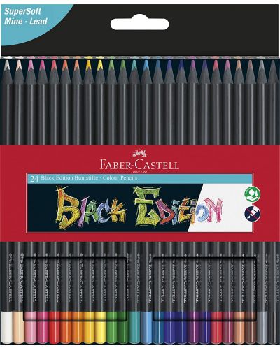 Моливи Faber Castell - Black Edition, 24 цвята - 1