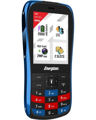 Мобилен телефон Energizer - E284S, 2.8'', 64MB/128MB, син - 4