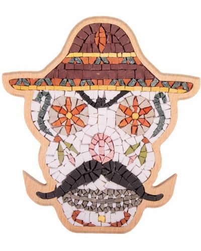 Мозайка Neptune Mosaic - Мексикански череп, с мустаци - 1