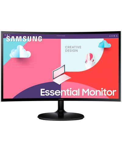 Монитор Samsung - Essential S3 S36C 27C360, 27'', FHD, VA, Curved, черен - 1