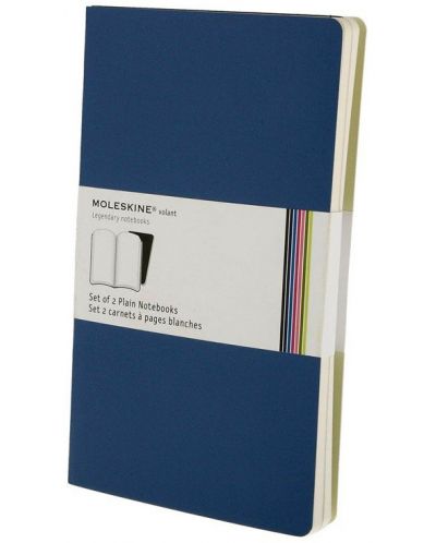 Комплект тефтери Moleskine Volant Notebook – Син, бели листове