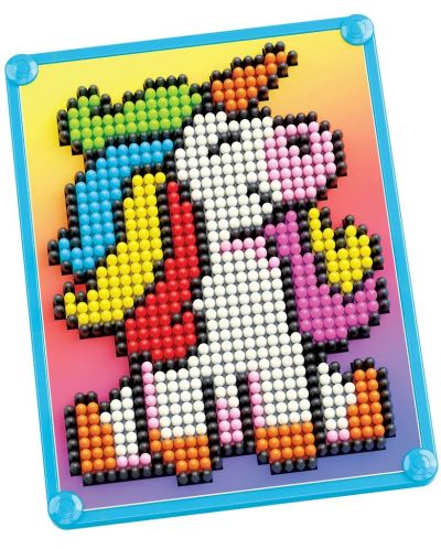 Мозайка Quercetti Pixel Art Basic - Еднорог, 877 части - 2