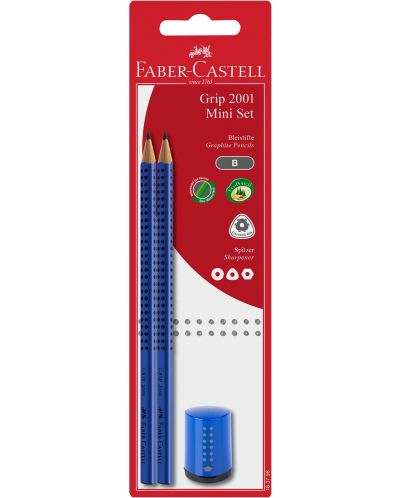 Моливи Faber-Castell Grip 2001 - 2 броя, острилка, асортимент - 2