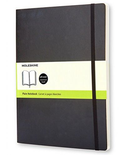 Тефтер с меки корици Moleskine Classic Notebook XL – Черен, бели листа - 1