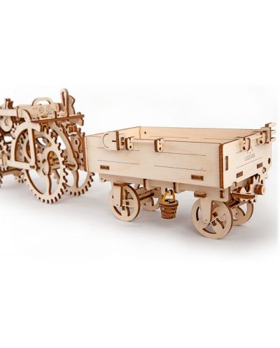 Дървен 3D пъзел Ugears от 165 части - Трактор с ремарке - 5