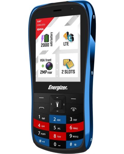 Мобилен телефон Energizer - E284S, 2.8'', 64MB/128MB, син - 5