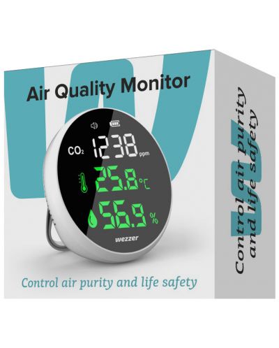 Монитор за качеството на въздуха Levenhuk - Wezzer Air MC30, бял - 2