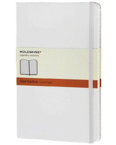 Тефтер с твърди корици Moleskine Classic – Бял, линирани листа - 1