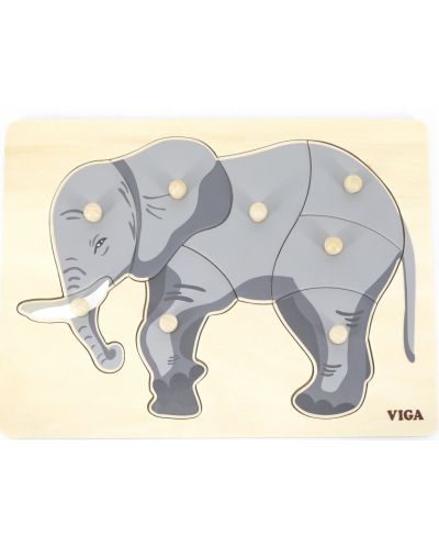 Монтесори образователен пъзел Viga - Слон - 1