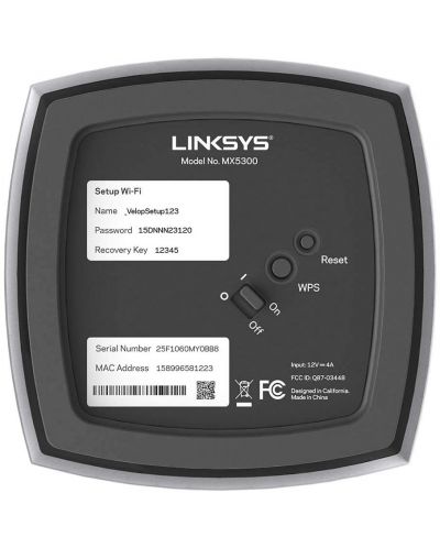 Wi-fi система Linksys - Velop, MX10600, AX5300, два модула, 5.3Gbps, бяла - 5