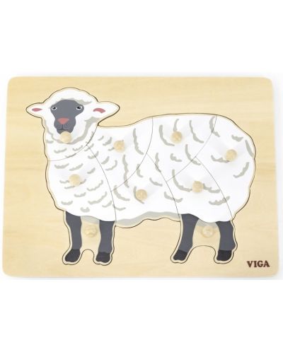 Монтесори образователен пъзел Viga - Овца - 1