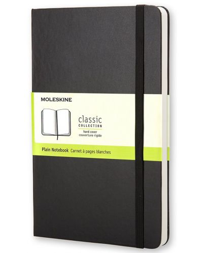 Джобен тефтер с твърди корици Moleskine Classic – Черен, бели листа - 1