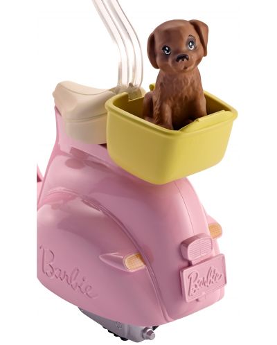 Игрален комплект Mattel Barbie - Мотопед с кученце - 3