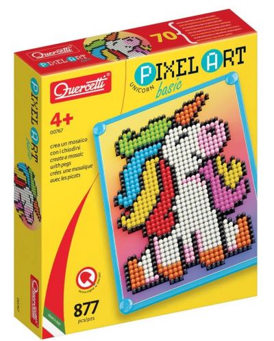 Мозайка Quercetti Pixel Art Basic - Еднорог, 877 части - 1