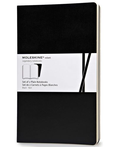 Комплект тефтери Moleskine Volant Notebook – Черен, бели листа - 1